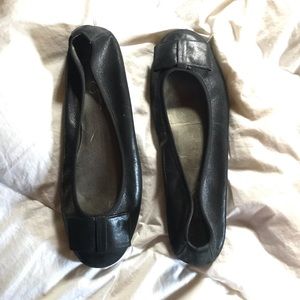 Black flats with bow